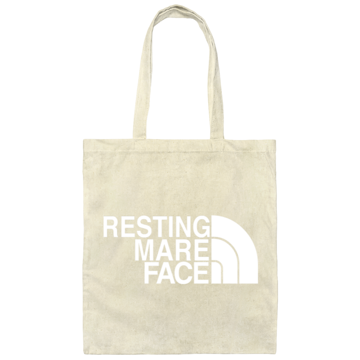 RESTING MARE FACE (white) BE007 Canvas Tote Bag