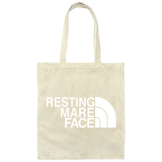 RESTING MARE FACE (white) BE007 Canvas Tote Bag