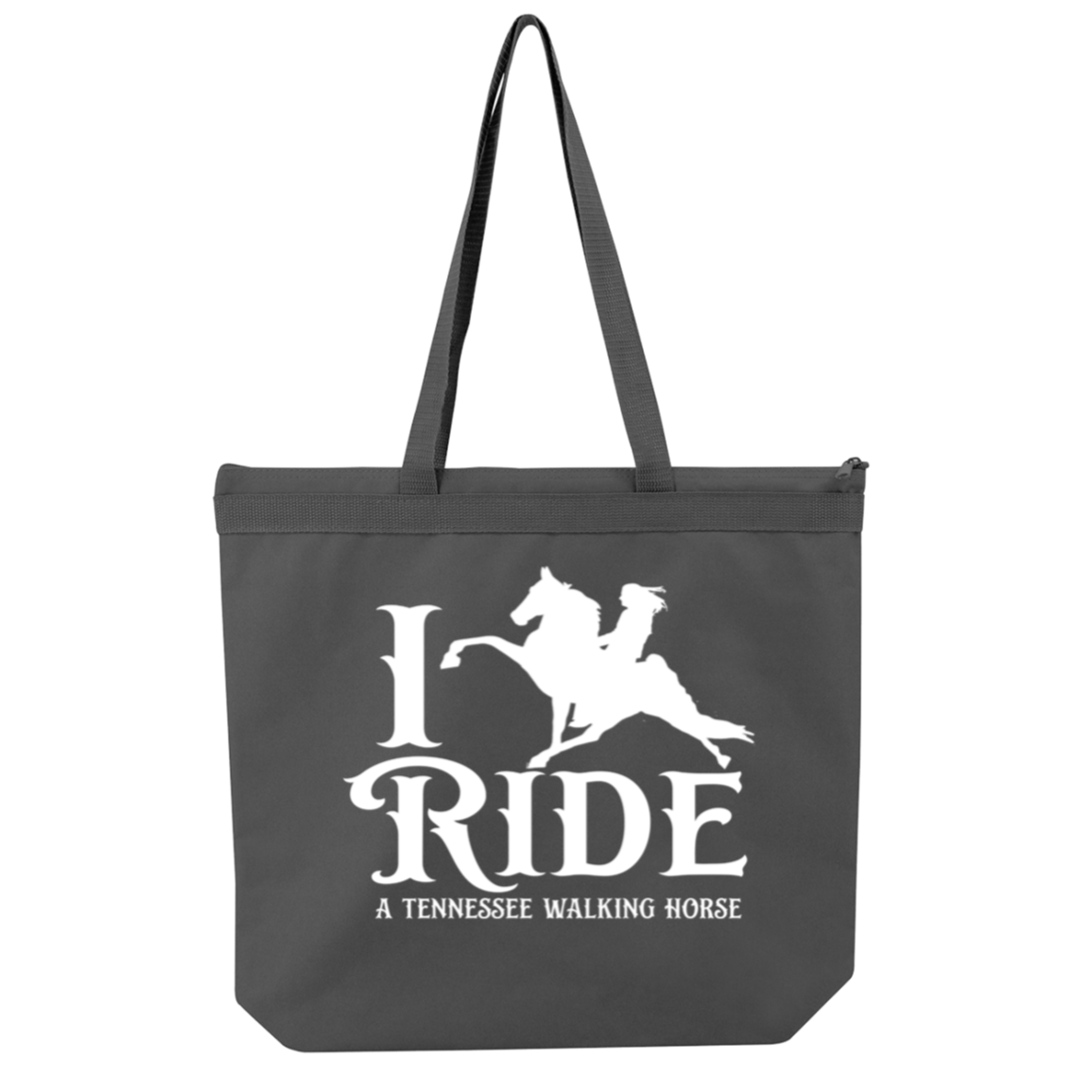 I RIDE A WALKING HORSE B (WHITE) 8802 Liberty Bags Melody Large Tote