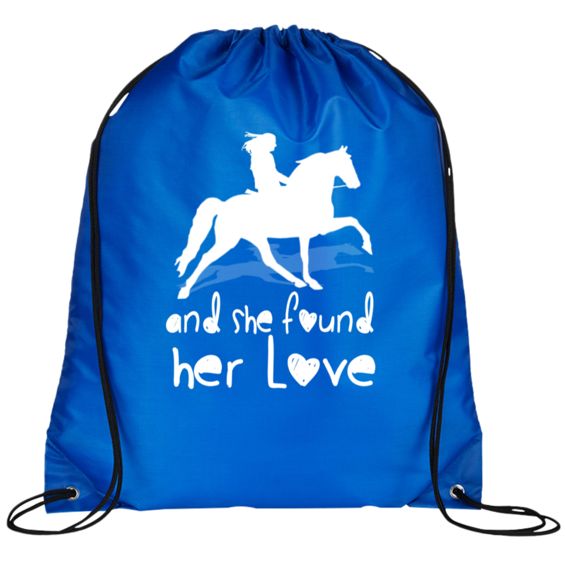 SHE FOUND HER LOVE (TWH pleasure) white art BG100 Prime Line Drawstring Cinch Backpack