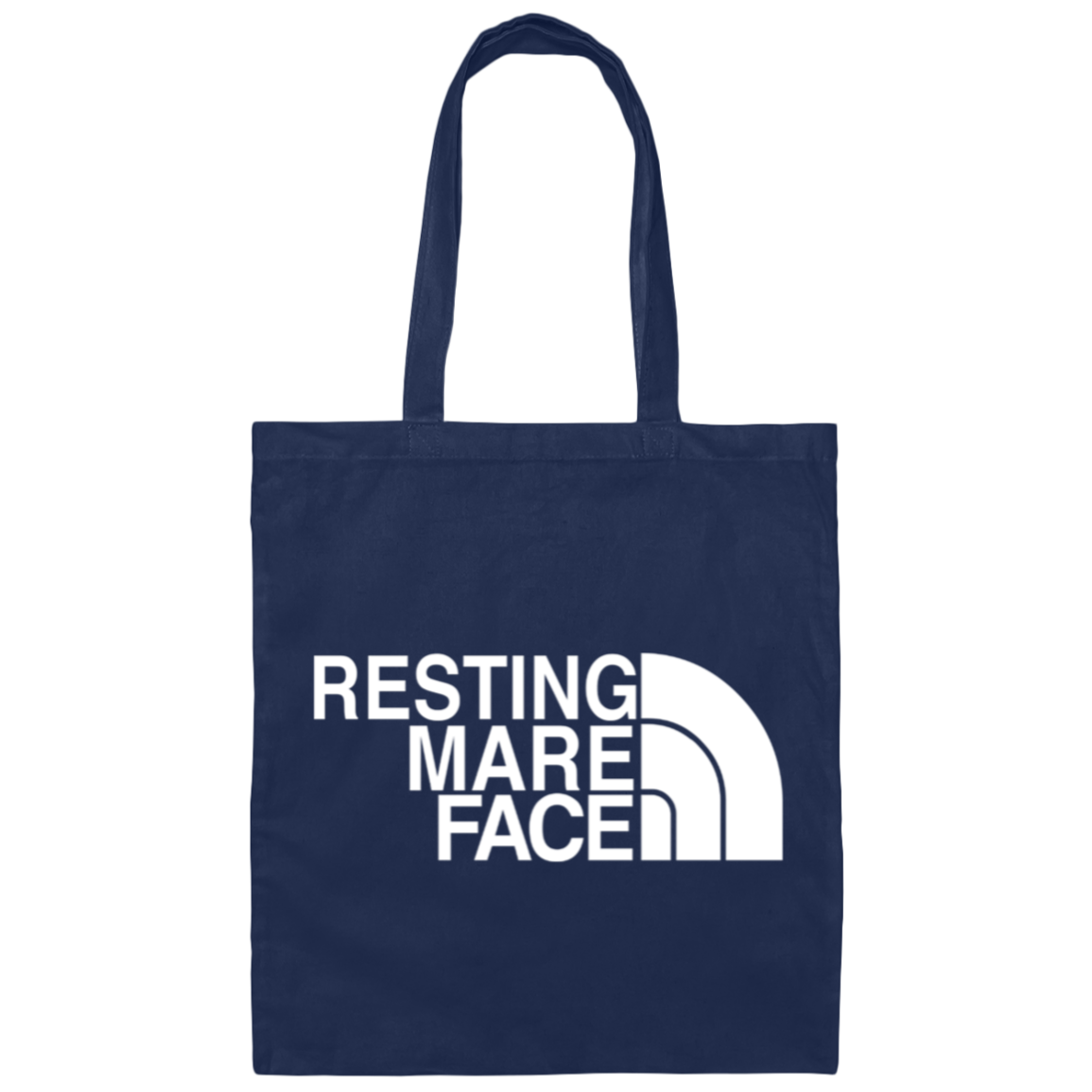 RESTING MARE FACE (white) BE007 Canvas Tote Bag