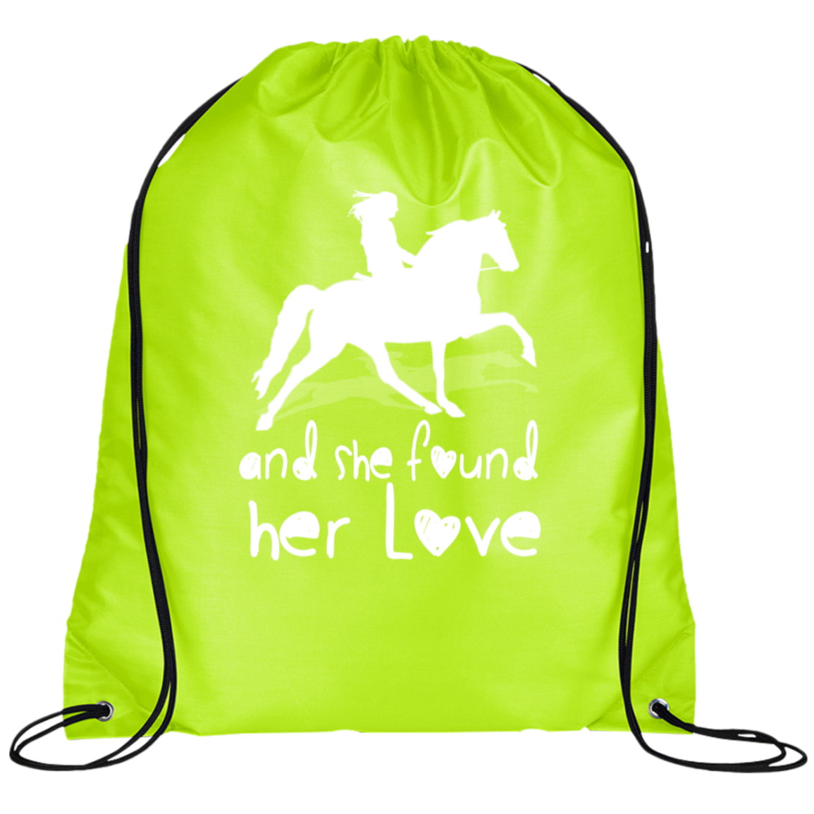 SHE FOUND HER LOVE (TWH pleasure) white art BG100 Prime Line Drawstring Cinch Backpack