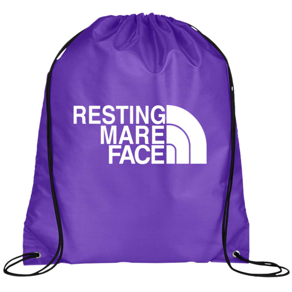 RESTING MARE FACE (white) BG100 Prime Line Drawstring Cinch Backpack