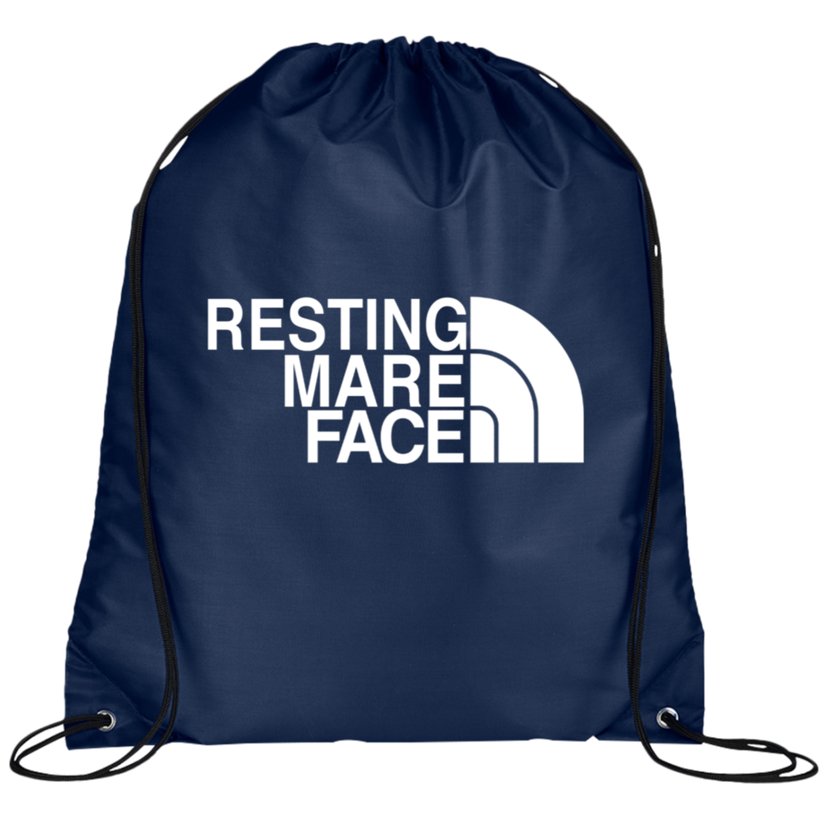 RESTING MARE FACE (white) BG100 Prime Line Drawstring Cinch Backpack