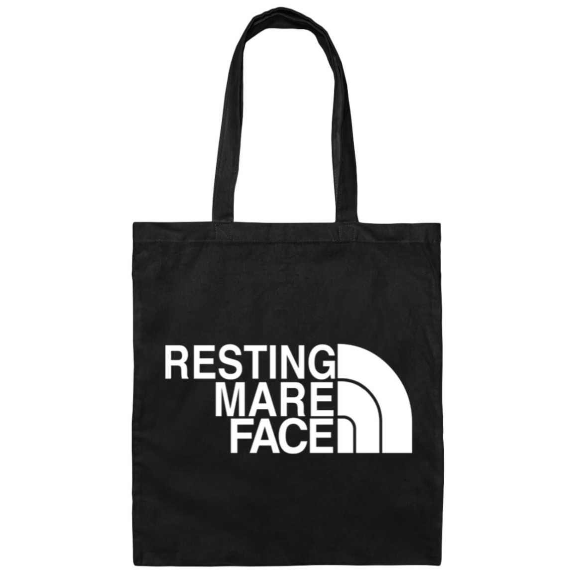 RESTING MARE FACE (white) BE007 Canvas Tote Bag