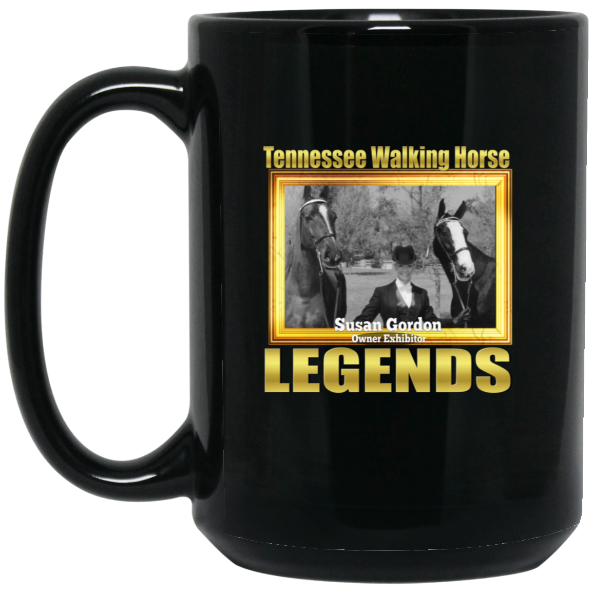 SUSAN GORDON (Legends Series) BM15OZ 15oz Black Mug