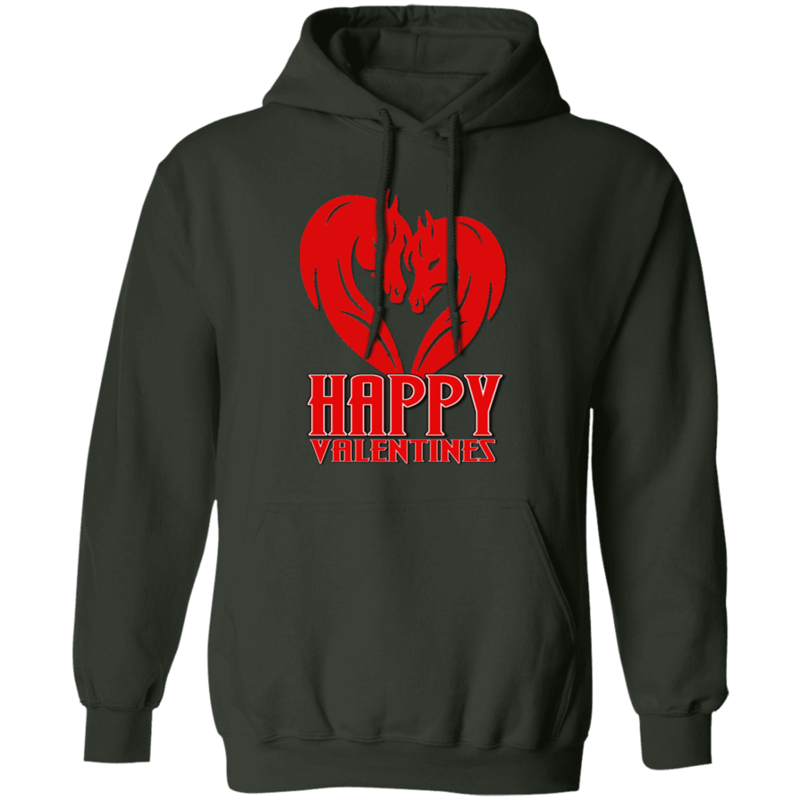 Horse Heart Happy Valentines G185 Gildan Pullover Hoodie