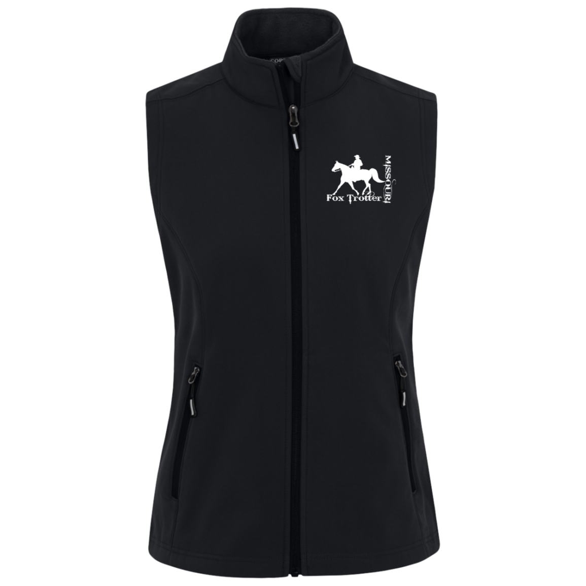 MISSOURI FOX TROTTER (white) 4HORSE CE701W Core 365 Womens Cruise Two-Layer Fleece Bonded Soft Shell Vest