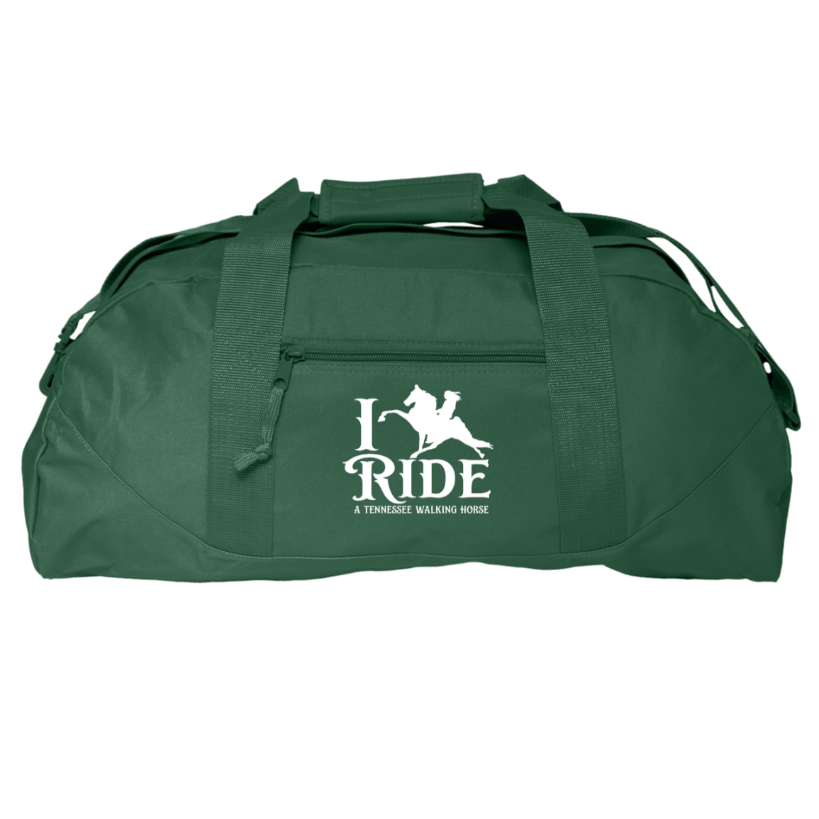 I RIDE A WALKING HORSE B (WHITE) 8806 Liberty Bags Game Day Large Square Duffel