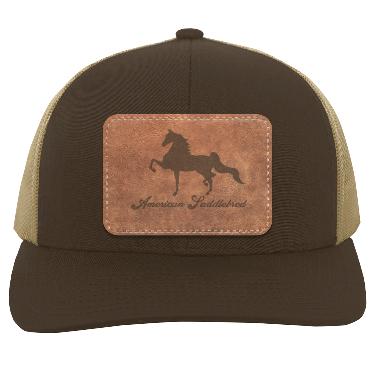 AMERICAN SADDLEBRED ON LEATHER 104C Trucker Snap Back