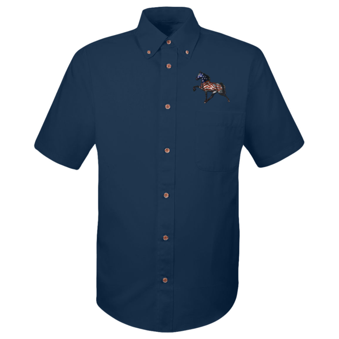 Tennessee Walking Horse Performance All American M500S Harriton Mens Easy Blend Short Sleeve Twill Shirt