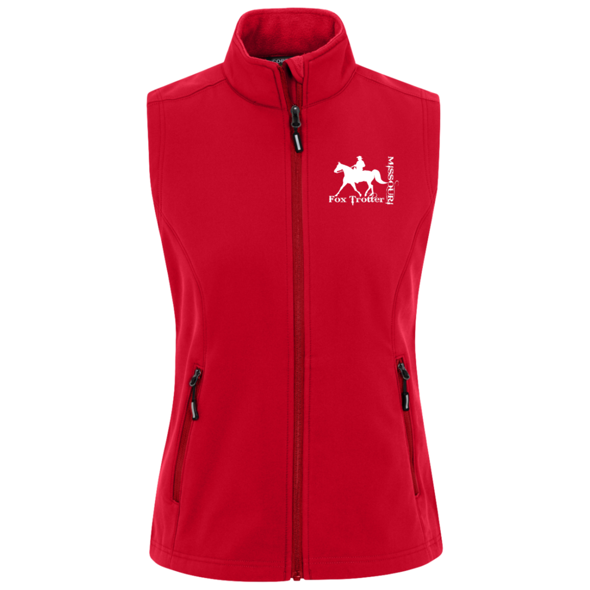 MISSOURI FOX TROTTER (white) 4HORSE CE701W Core 365 Womens Cruise Two-Layer Fleece Bonded Soft Shell Vest