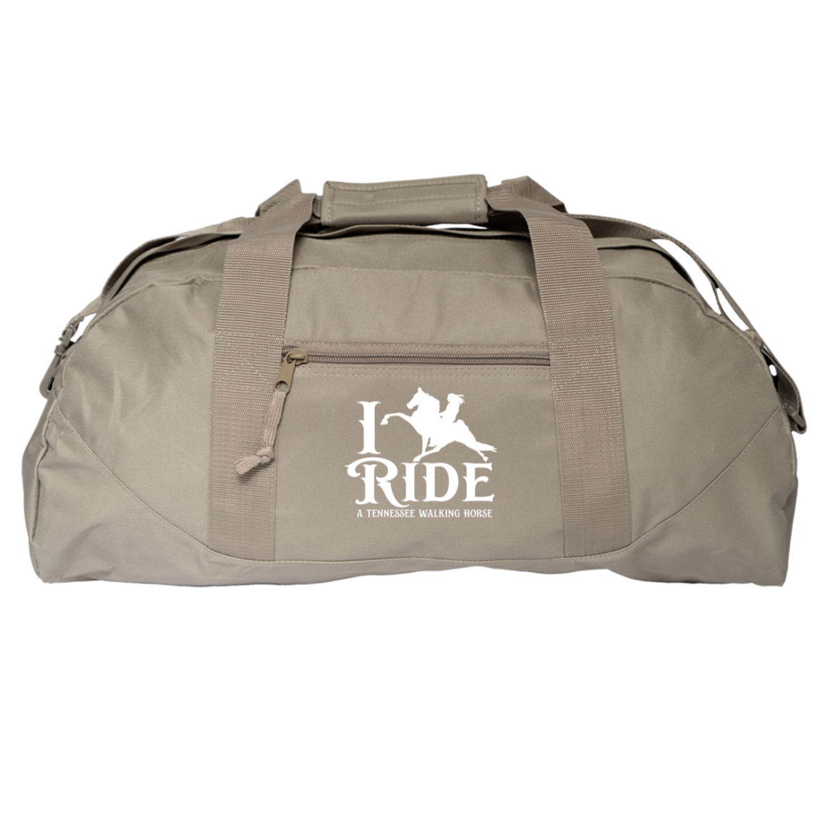 I RIDE A WALKING HORSE B (WHITE) 8806 Liberty Bags Game Day Large Square Duffel