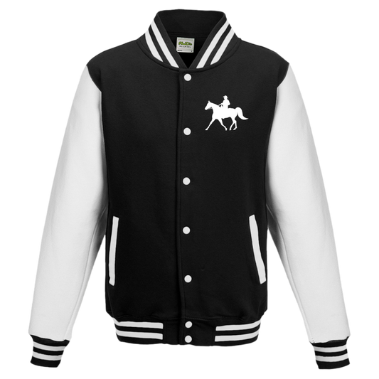 Missouri Fox Trotter WITH MALE RIDER WHITE JHA043 AWDis Mens Letterman Jacket