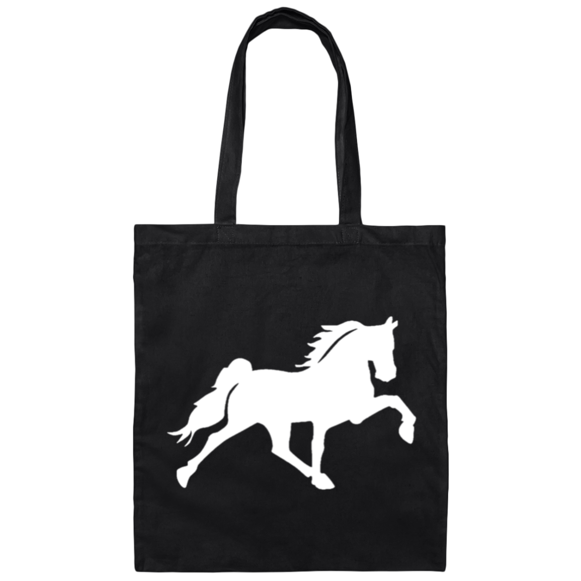 TENNESSEE WALKING HORSE DESIGN 3 JMD (WHITE) BE007 Canvas Tote Bag