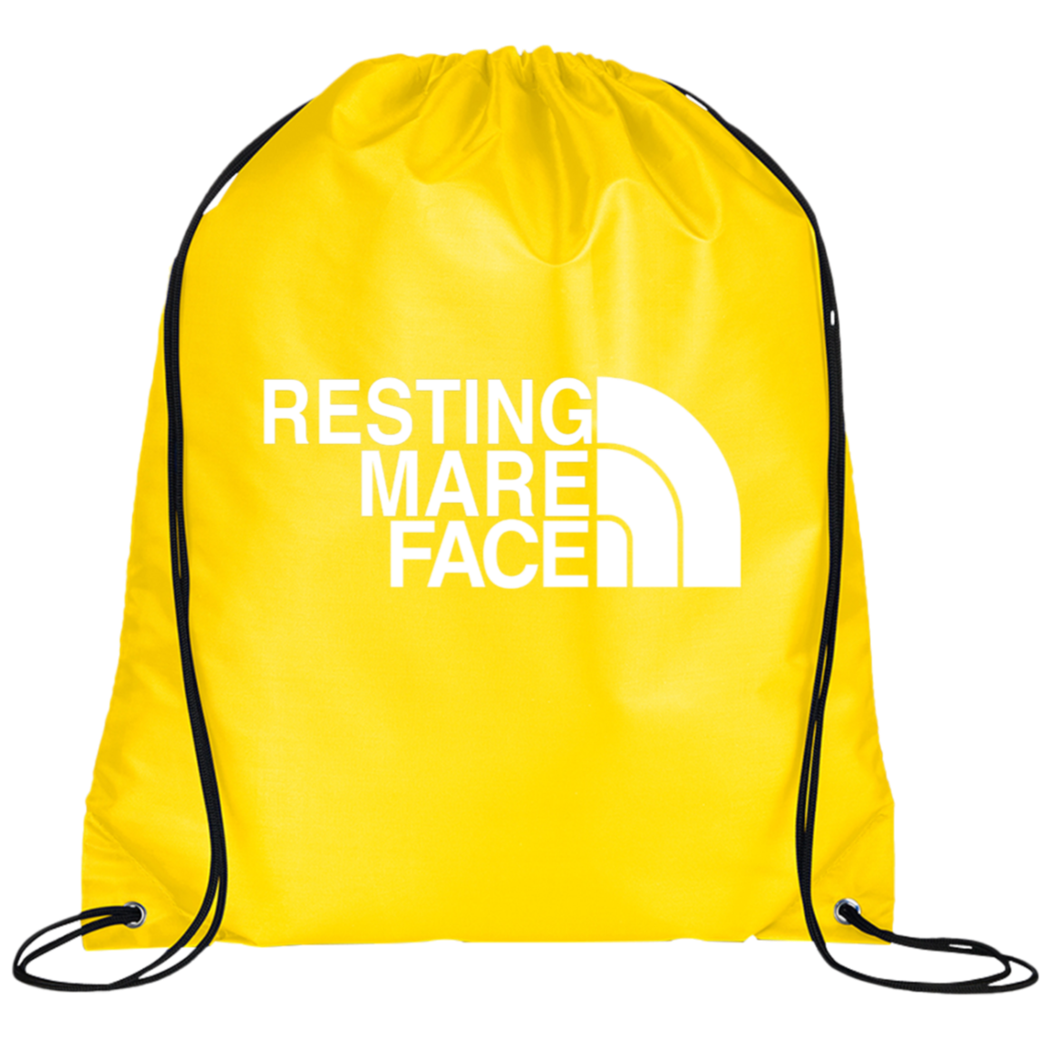 RESTING MARE FACE (white) BG100 Prime Line Drawstring Cinch Backpack