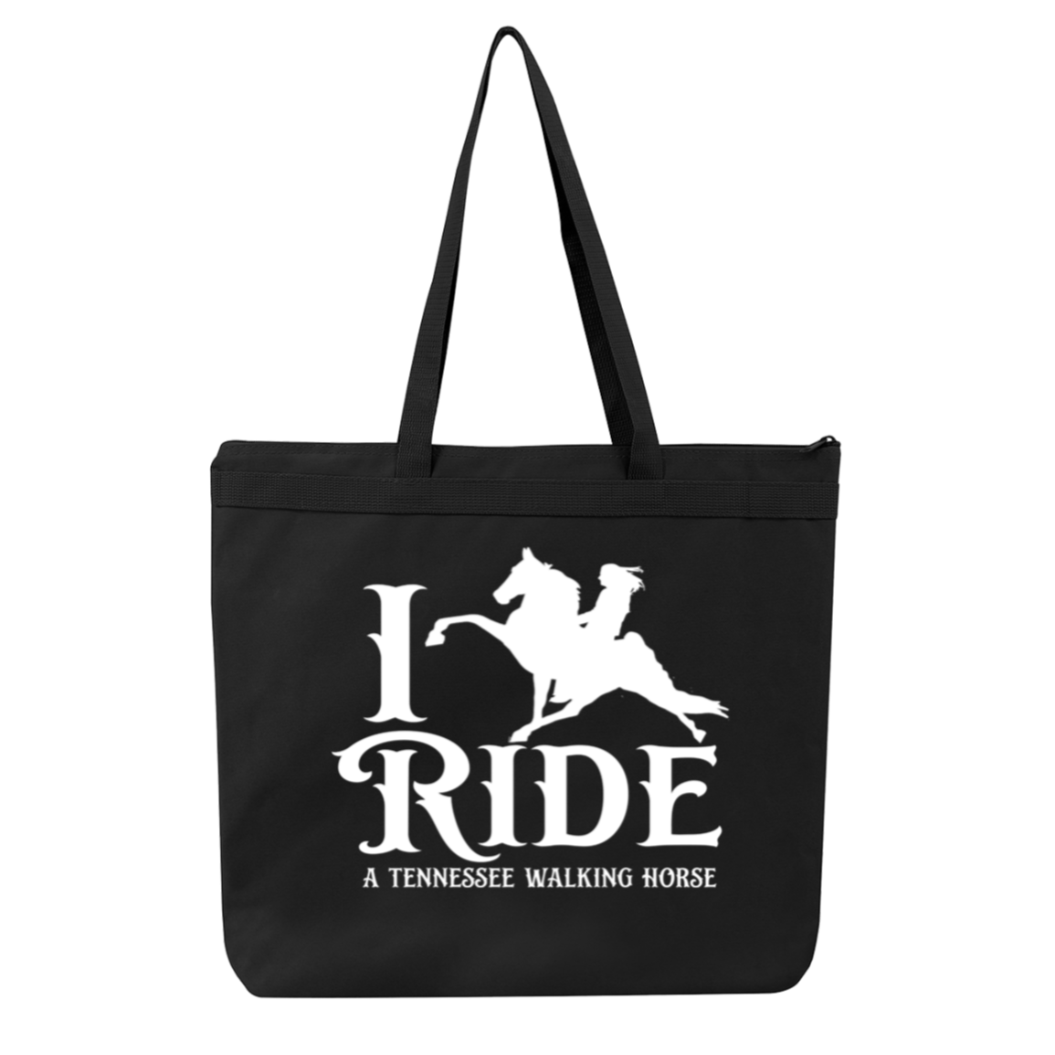 I RIDE A WALKING HORSE B (WHITE) 8802 Liberty Bags Melody Large Tote