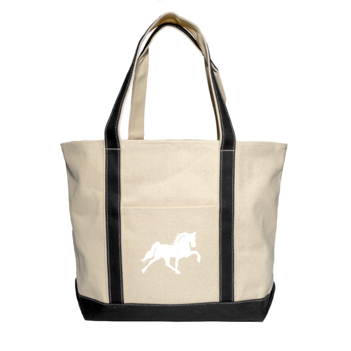 TENNESSEE WALKING HORSE DESIGN 3 JMD (WHITE) 8872 Liberty Bags XL Cotton Canvas Boat Tote