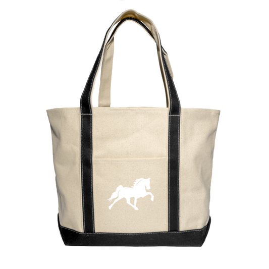 TENNESSEE WALKING HORSE DESIGN 3 JMD (WHITE) 8872 Liberty Bags XL Cotton Canvas Boat Tote