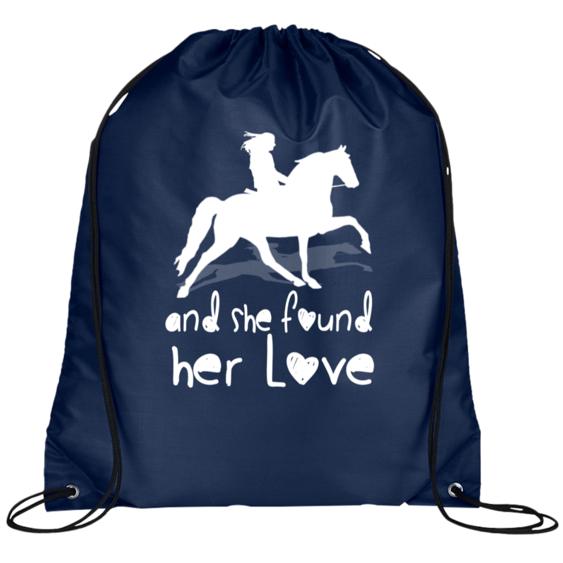 SHE FOUND HER LOVE (TWH pleasure) white art BG100 Prime Line Drawstring Cinch Backpack