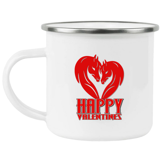 Horse Heart Happy Valentines 21271 Enamel Camping Mug