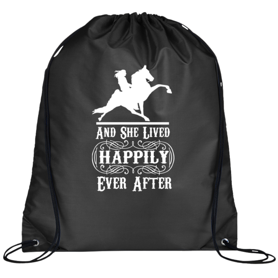 HAPPILY EVER AFTER (TWH Performance) wht BG100 Prime Line Drawstring Cinch Backpack