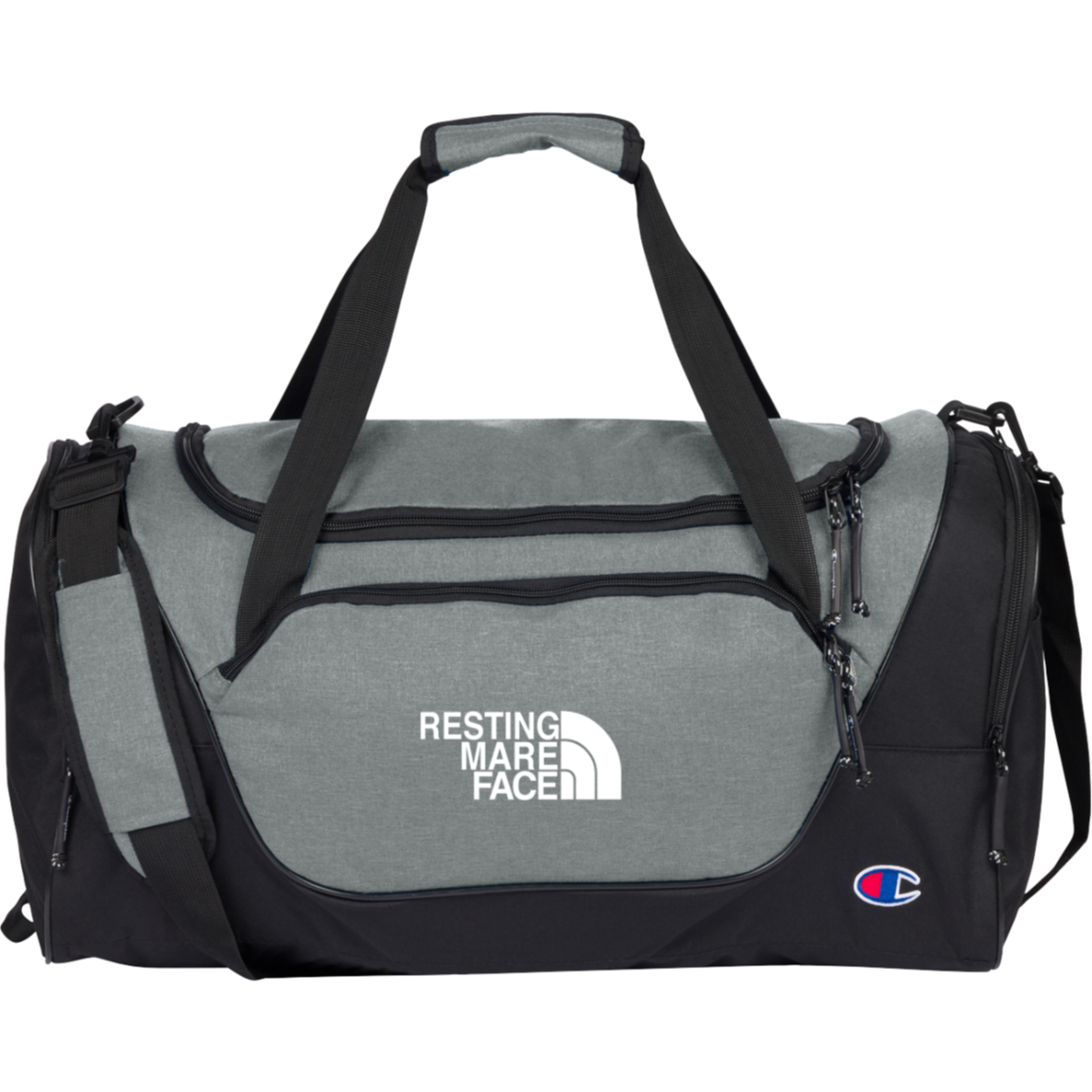 RESTING MARE FACE (white) CA1003 Champion Core Duffel