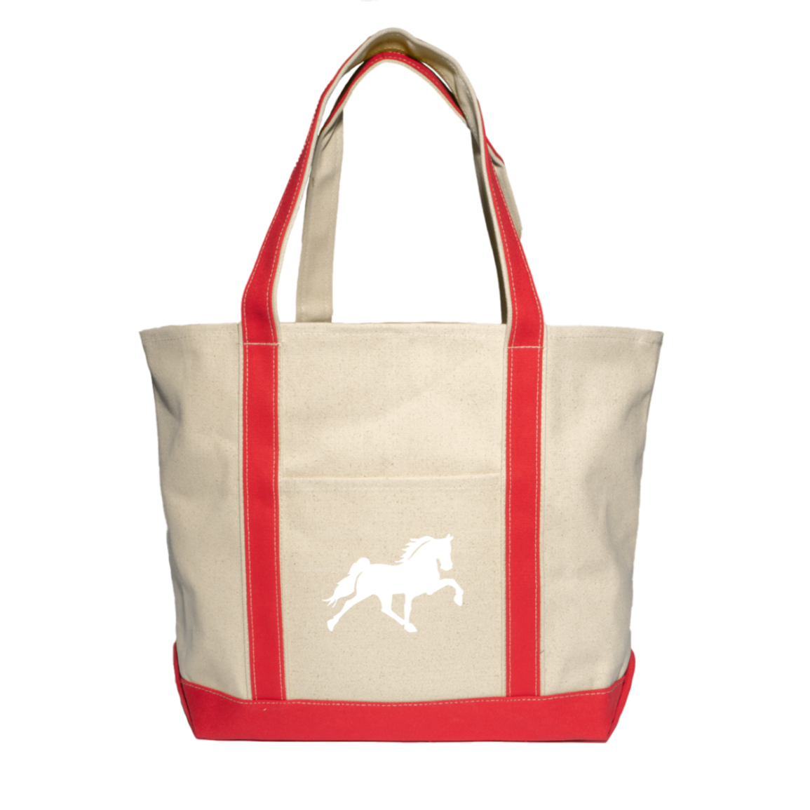 TENNESSEE WALKING HORSE DESIGN 3 JMD (WHITE) 8872 Liberty Bags XL Cotton Canvas Boat Tote