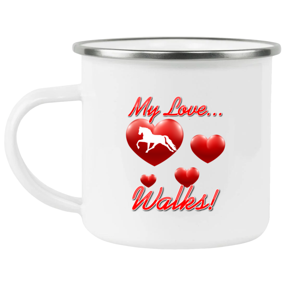 MY LOVE WALKS (Pleasure) 21271 Enamel Camping Mug