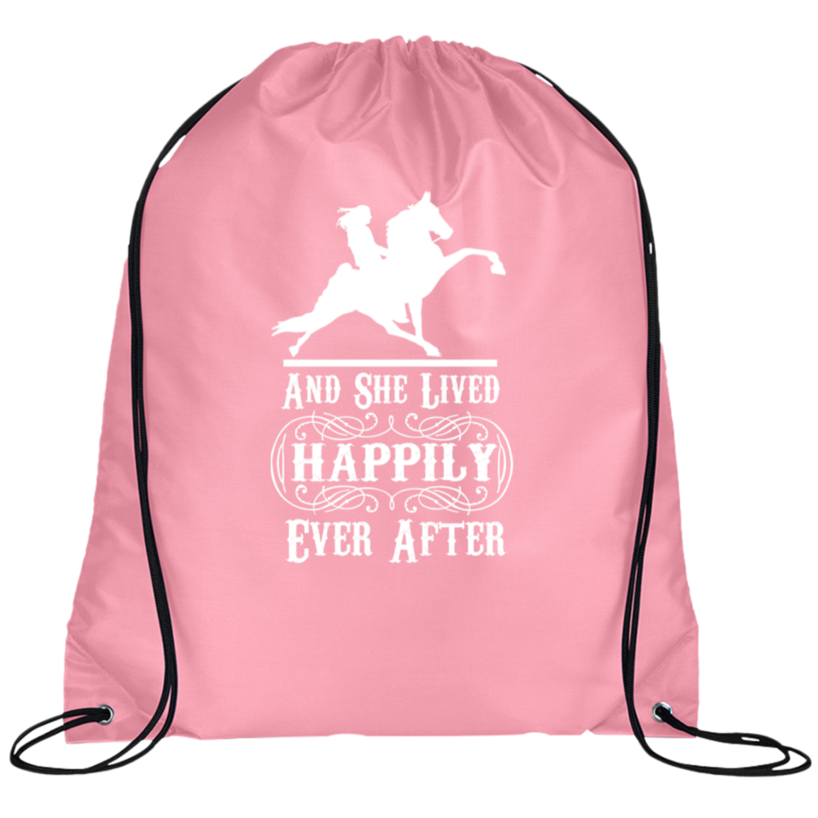 HAPPILY EVER AFTER (TWH Performance) wht BG100 Prime Line Drawstring Cinch Backpack