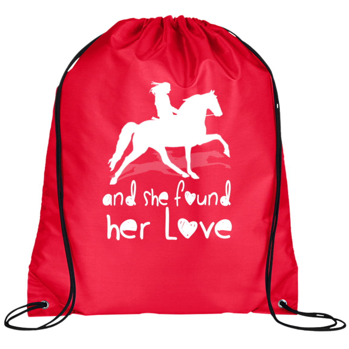 SHE FOUND HER LOVE (TWH pleasure) white art BG100 Prime Line Drawstring Cinch Backpack