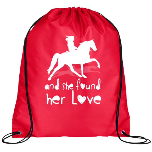 SHE FOUND HER LOVE (TWH pleasure) white art BG100 Prime Line Drawstring Cinch Backpack