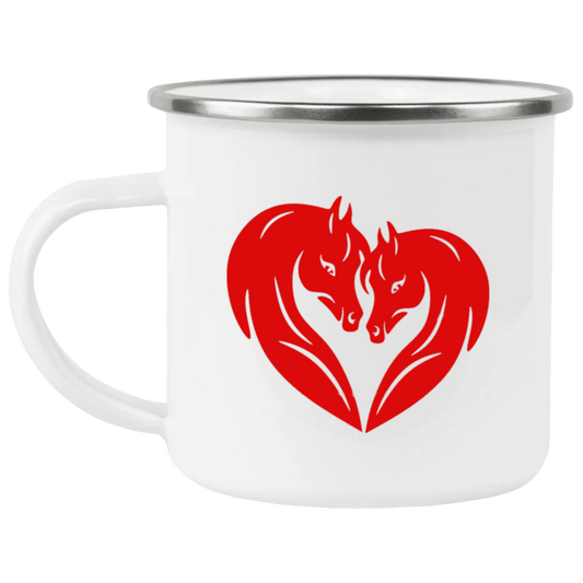 HORSE HEAD HEART 21271 Enamel Camping Mug