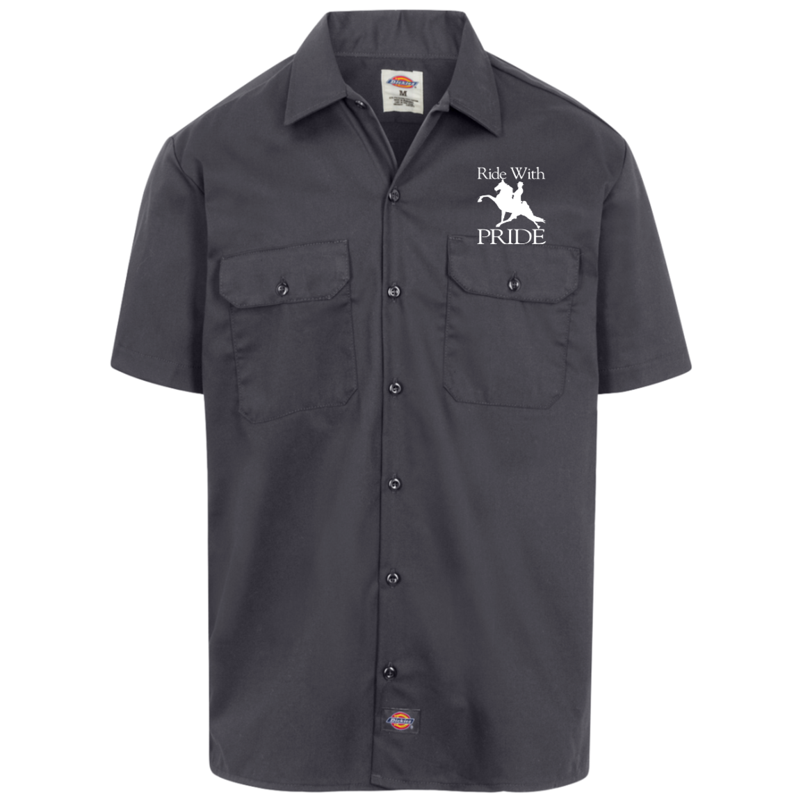 RIDEWITHPRIDEWHITE 1574 Dickies Men's Short Sleeve Workshirt