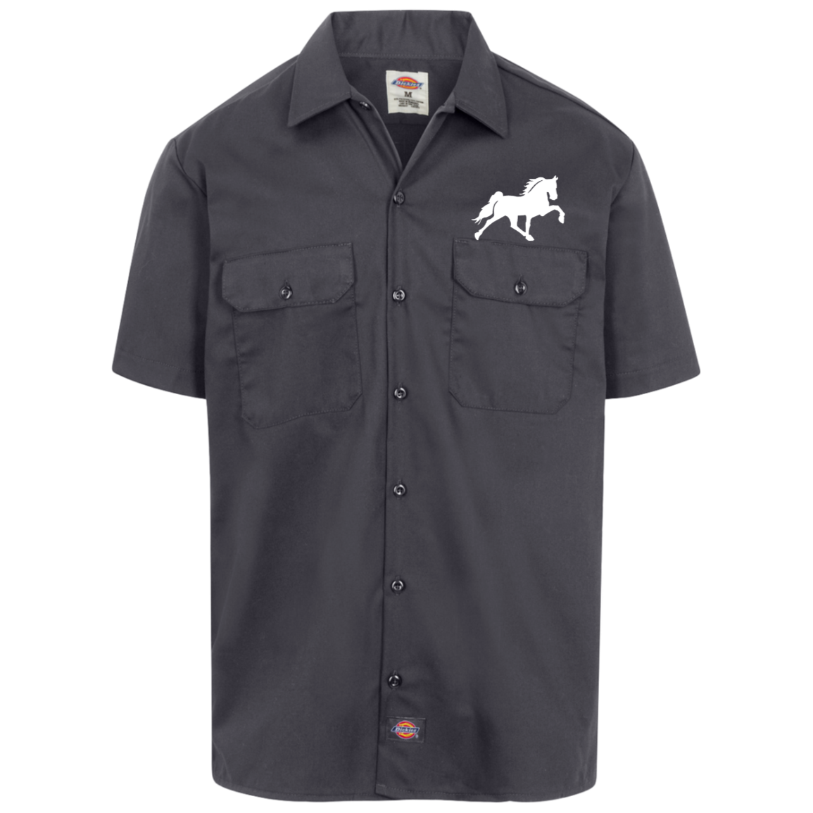 TENNESSEE WALKING HORSE DESIGN 3 JMD (WHITE) 1574 Dickies Men's Short Sleeve Workshirt