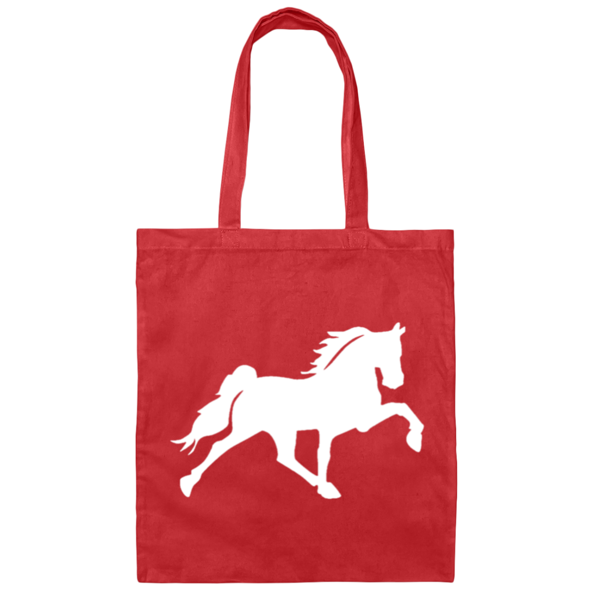 TENNESSEE WALKING HORSE DESIGN 3 JMD (WHITE) BE007 Canvas Tote Bag