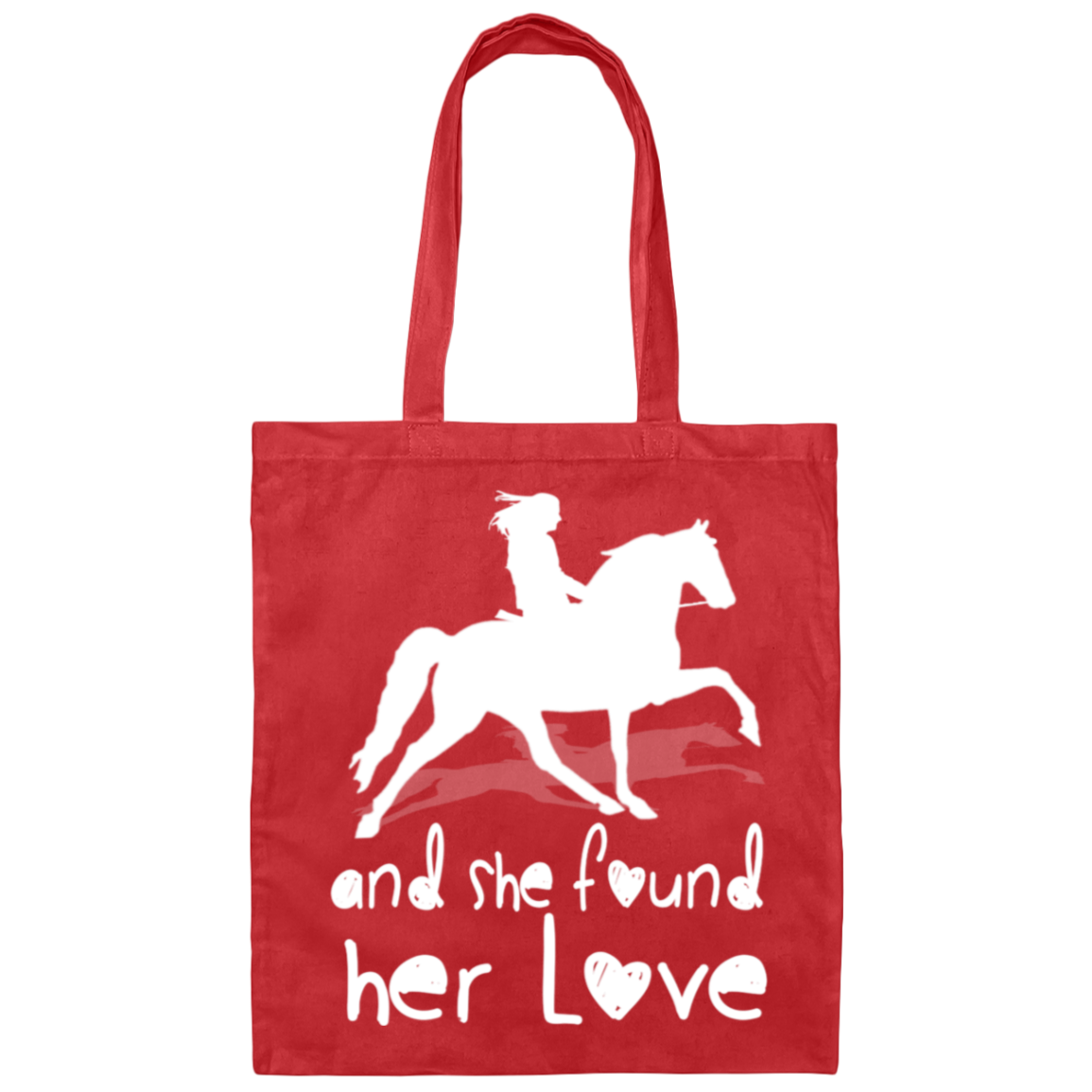 SHE FOUND HER LOVE (TWH pleasure) white art BE007 Canvas Tote Bag