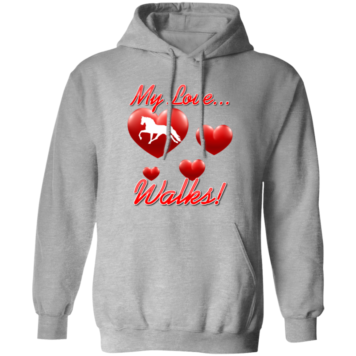 MY LOVE WALKS (Pleasure) G185 Gildan Pullover Hoodie