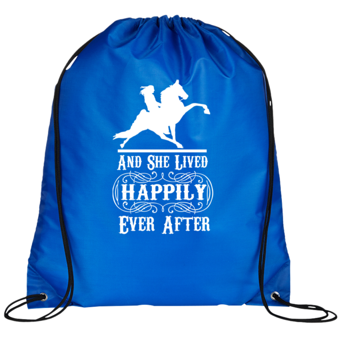 HAPPILY EVER AFTER (TWH Performance) wht BG100 Prime Line Drawstring Cinch Backpack