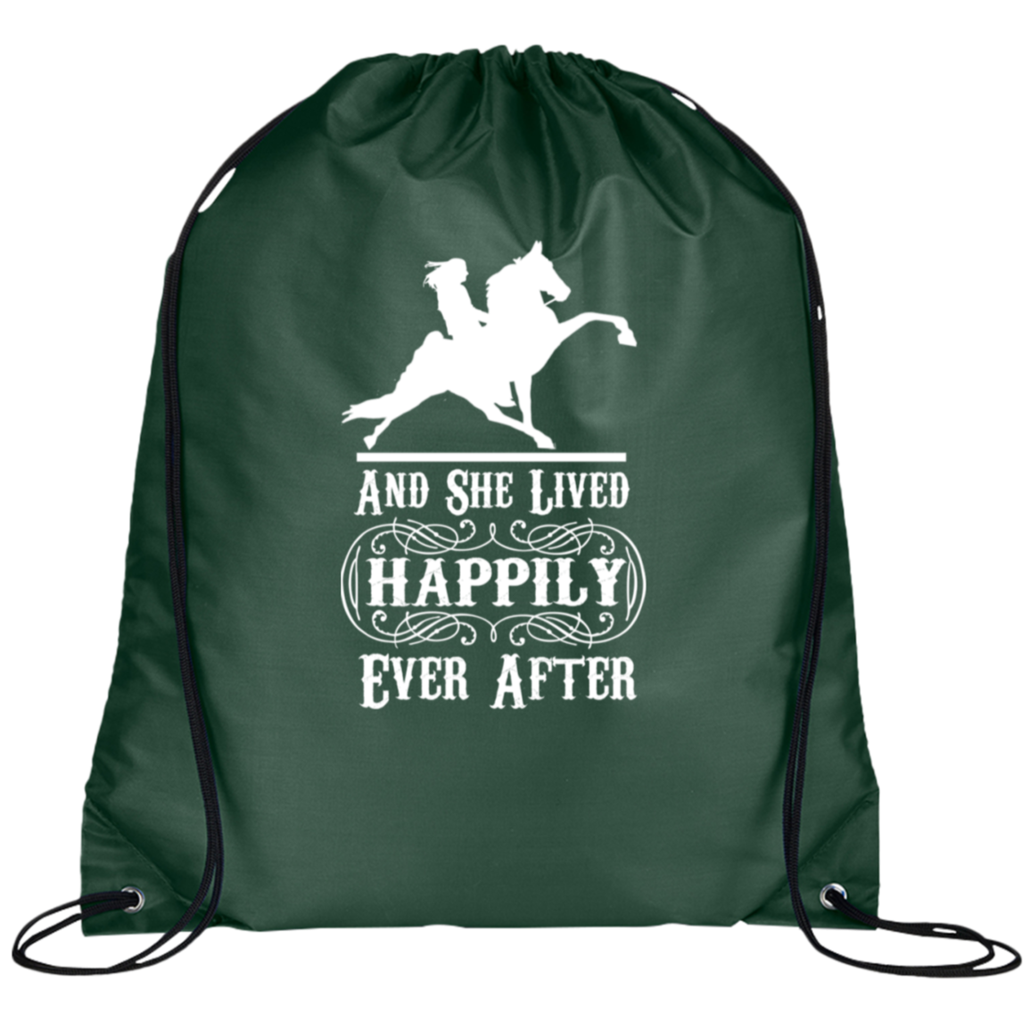 HAPPILY EVER AFTER (TWH Performance) wht BG100 Prime Line Drawstring Cinch Backpack