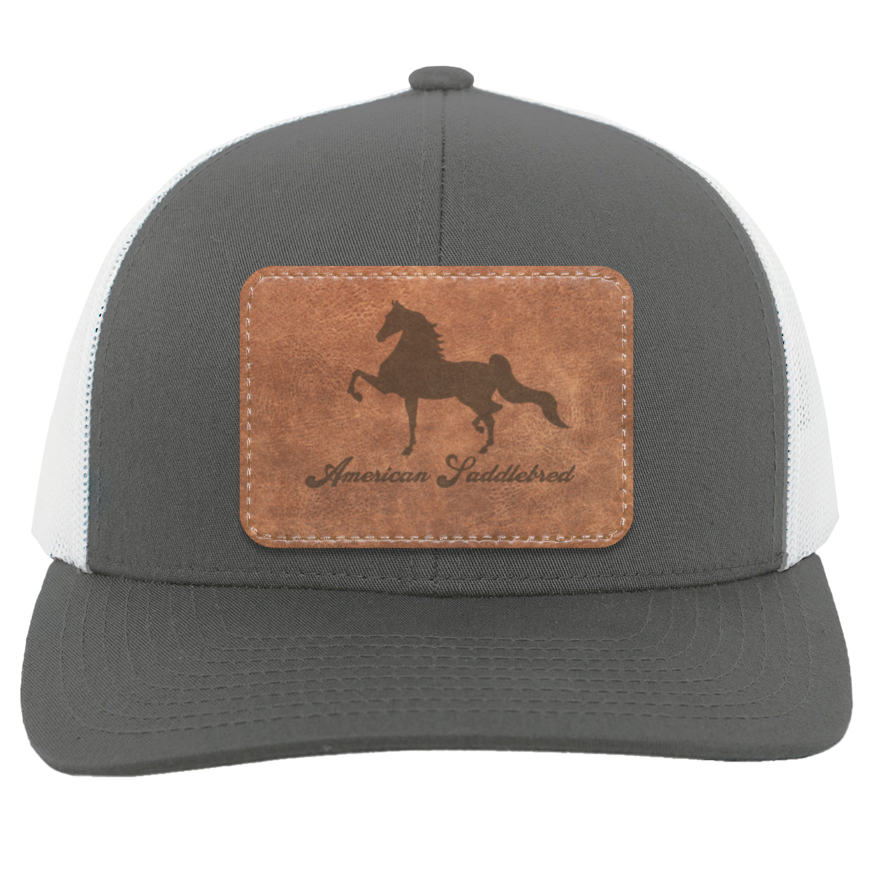 AMERICAN SADDLEBRED ON LEATHER 104C Trucker Snap Back