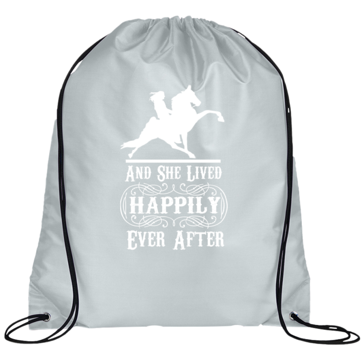 HAPPILY EVER AFTER (TWH Performance) wht BG100 Prime Line Drawstring Cinch Backpack