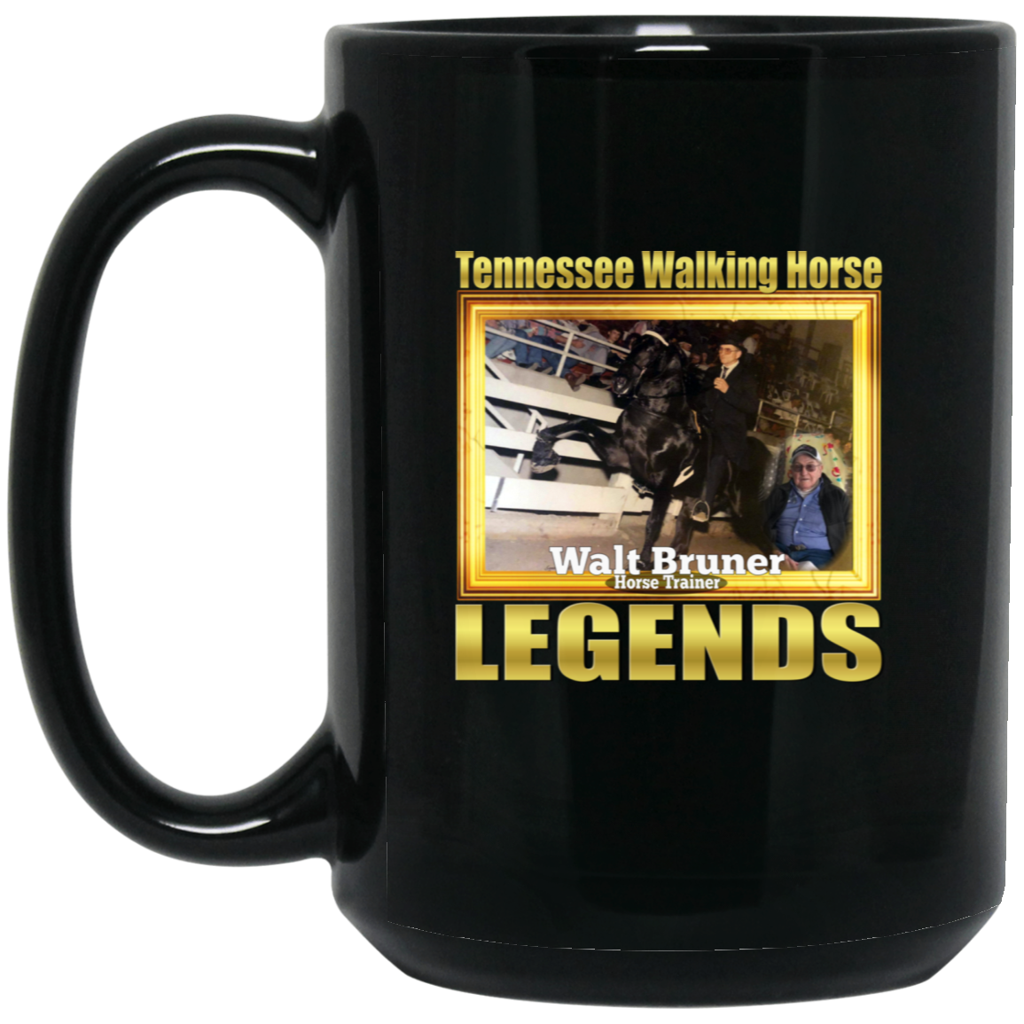 WALT BRUNER (Legends Series) BM15OZ 15oz Black Mug