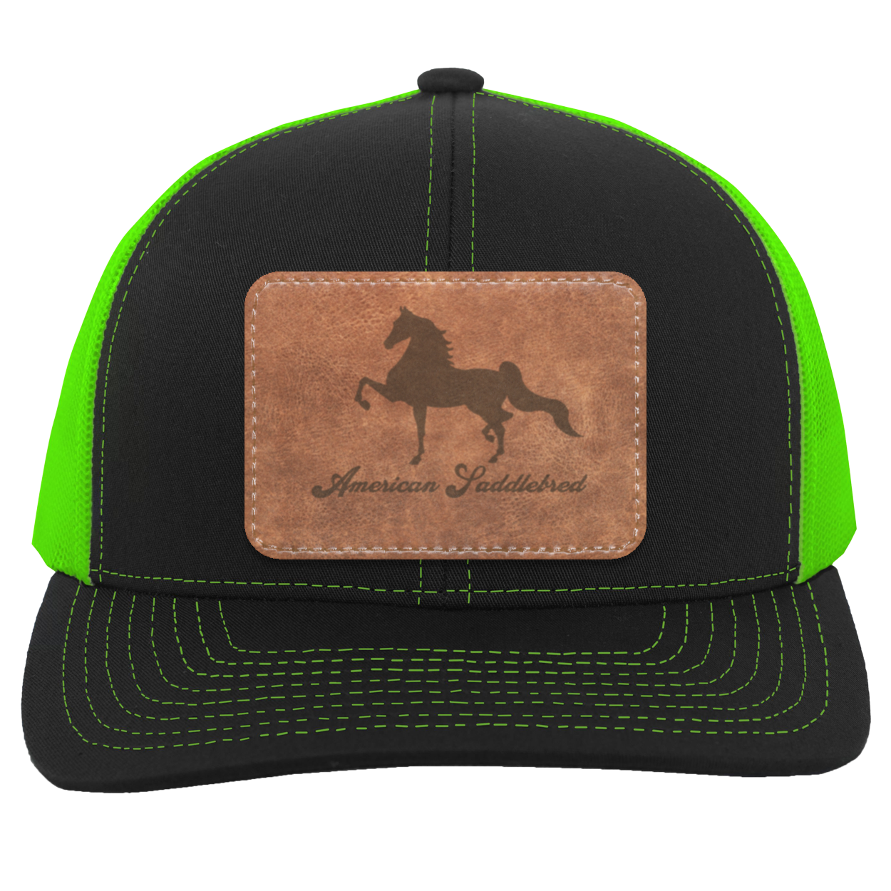 AMERICAN SADDLEBRED ON LEATHER 104C Trucker Snap Back