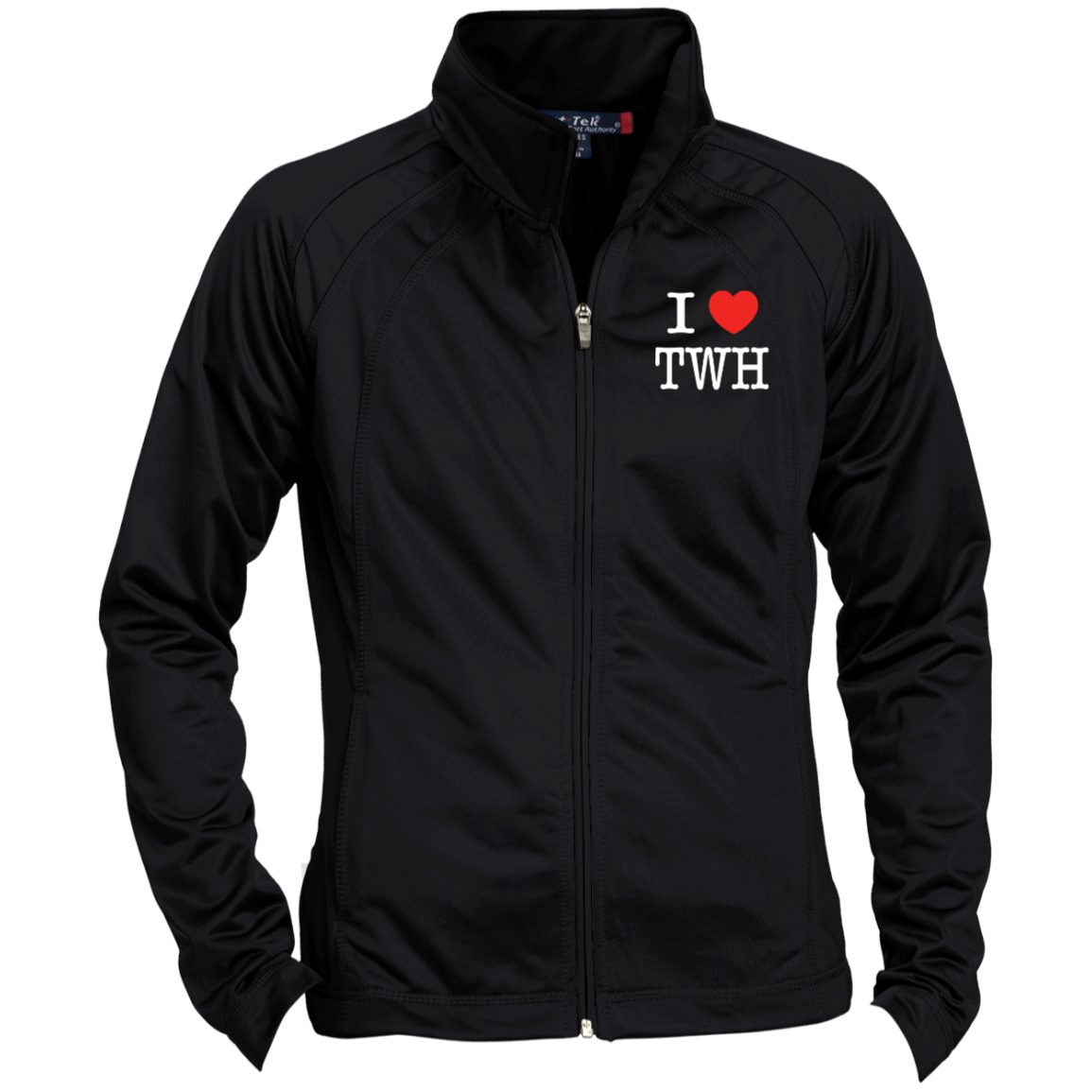 I LOVE TWH WHITE LST90 Ladies' Raglan Sleeve Warmup Jacket