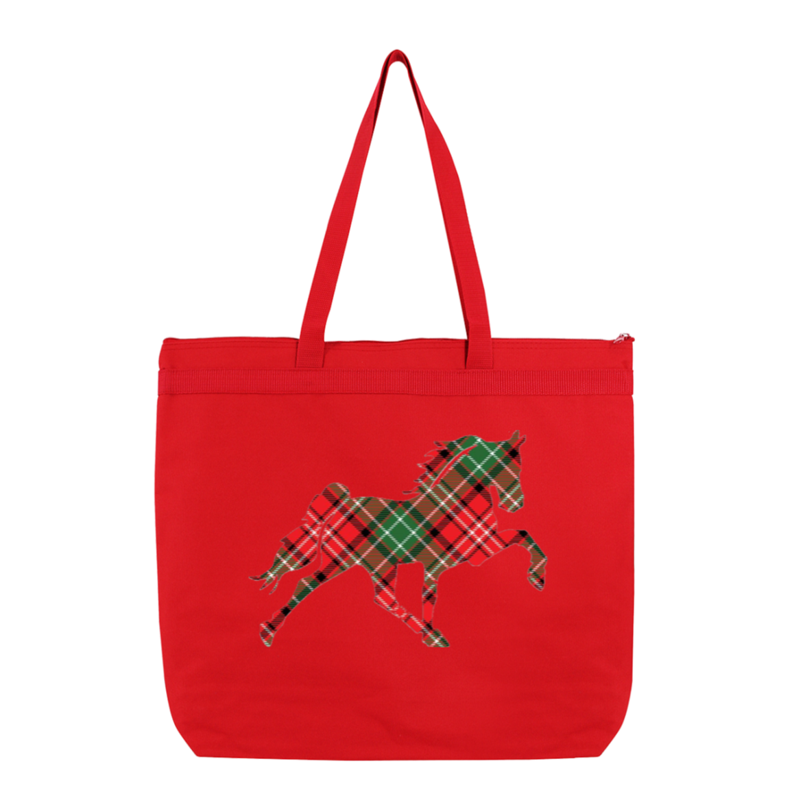 TENNESSEE WALKING HORSE DESIGN 3 JMD (RED PLAID) 8802 Liberty Bags Melody Large Tote