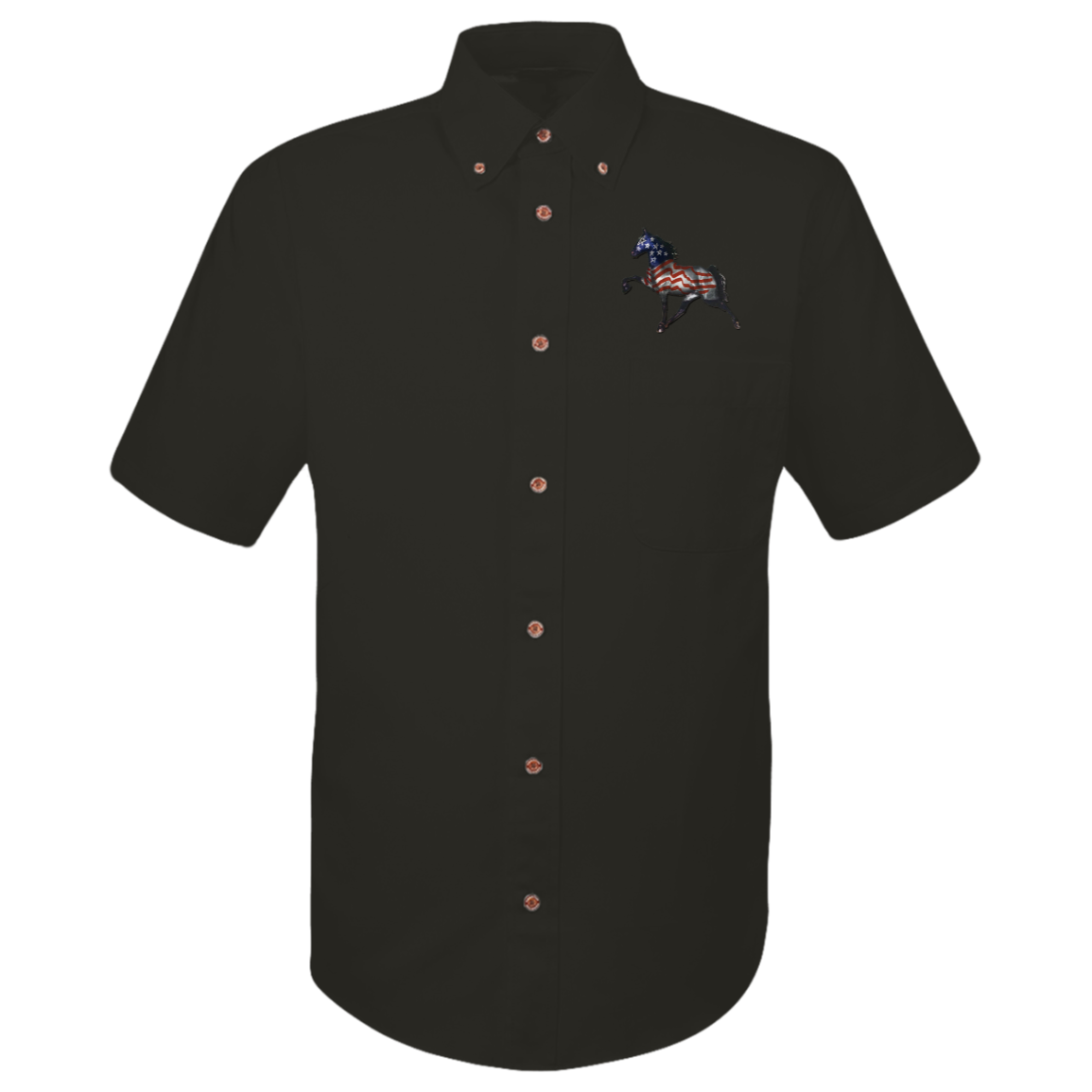 Tennessee Walking Horse Performance All American M500S Harriton Mens Easy Blend Short Sleeve Twill Shirt