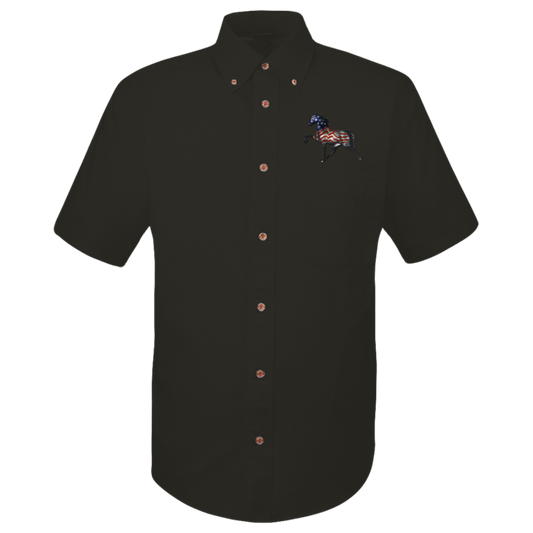 Tennessee Walking Horse Performance All American M500S Harriton Mens Easy Blend Short Sleeve Twill Shirt