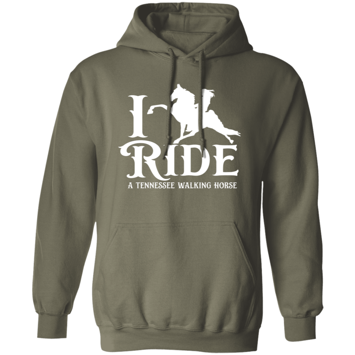 I RIDE A WALKING HORSE B (WHITE) G185 Gildan Pullover Hoodie