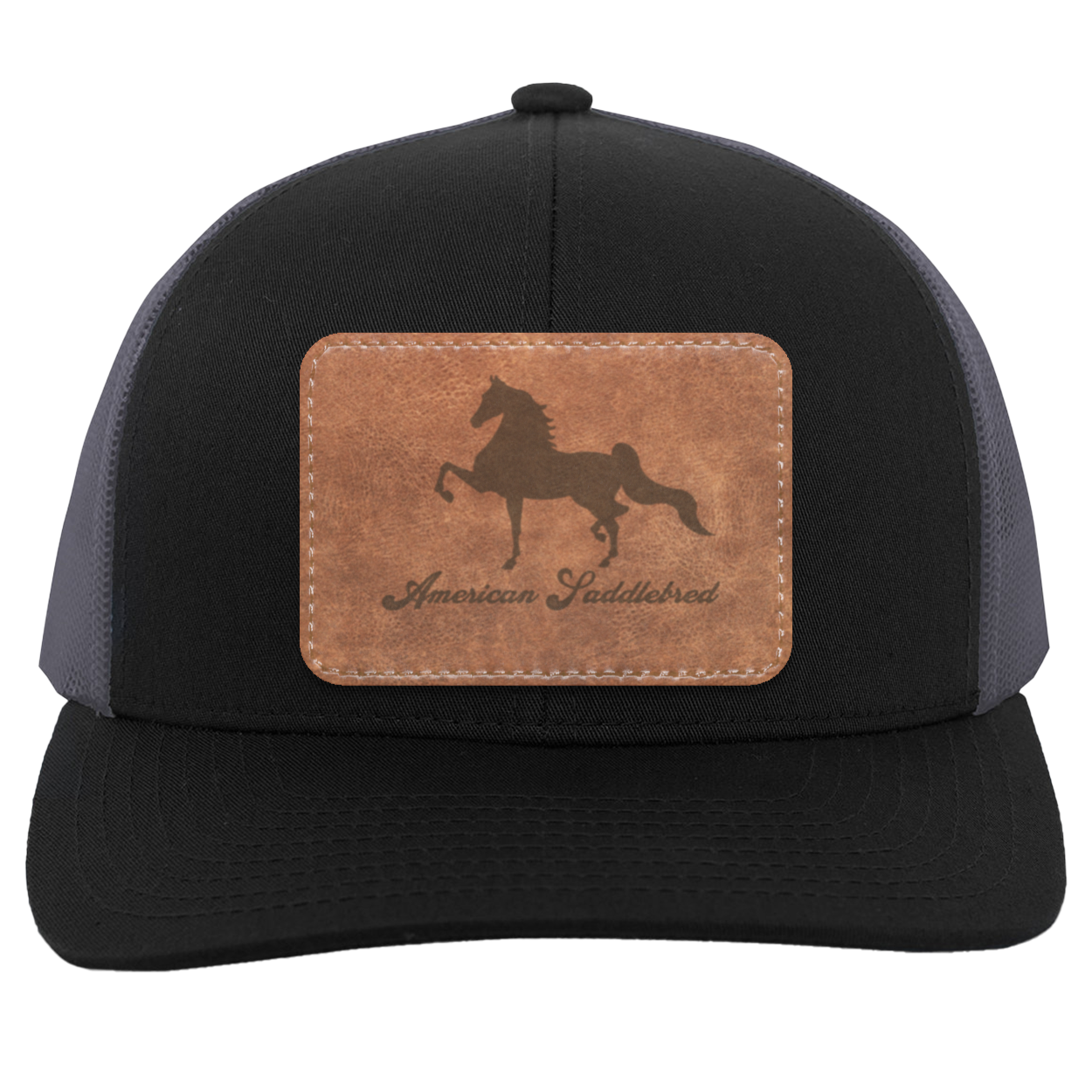 AMERICAN SADDLEBRED ON LEATHER 104C Trucker Snap Back